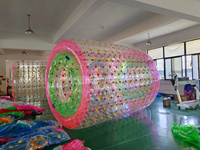 Coloré Durable PVC Gonflable Rouleau D'eau Marche Rouler Boules Cylindre Zorb En Plastique Roue Tube Jumbo