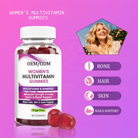 Gummies multivitaminées pour femmes OEM, complément alimentaire quotidien avec vitamine C, D3, complexe B pour le soutien immunitaire et énergétique, saveur fruitée