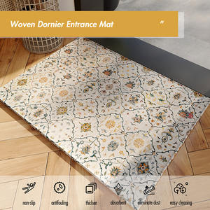 Tapis de porte Positano rectangulaire à motif médaillon, résistant aux taches, lavable, pour entrée de maison, en fibre de polyester - Product Image 4