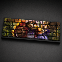 Juego de Teclas PBT con Sublimación de Tinta, 68 Teclas, Diseño Personalizado de Fantasía, Perfil Cherry, para Teclado de Juegos, Venta al Por Mayor