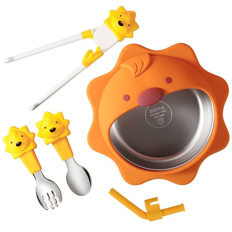 lion set with spoon with chopstick