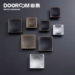 Dooroom pegangan furnitur kuningan Modern persegi kenop lemari laci lemari pakaian meja rias kustom serbuk kayu kenop tarik - Product Image 1