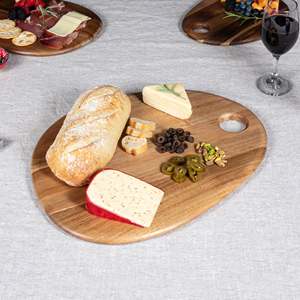 Sáng Tạo Rắn Keo Gỗ Charcuterie Thớt <span class=keywords><strong>Board</strong></span> Set Nhà Máy Đánh Bóng <span class=keywords><strong>Pebble</strong></span> Hình Phục Vụ Bảng - Product Image 2