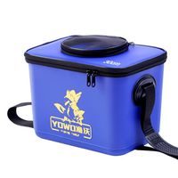 Seau à poisson vivant multifonctionnel portable en EVA à trois couches, 10-15L, étanche, pour le camping, les voyages et la pêche