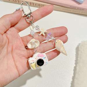 Cute Ocean Shell Keychain Natural Seashell Starfish Beaded Camera <b>Phone</b> Charm Beach Bag Pendant Party Favors Gift Souvenir - Product Image 3