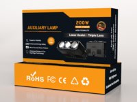 DGLS XT09 Phares de conduite laser Bi-LED 100W (intensité élevée) 70W (intensité basse) 9-60V large plage de tension pour camions de pompiers, bateaux à vapeur et véhicules de construction