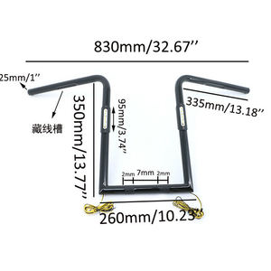 Guidons de <span class=keywords><strong>moto</strong></span> personnalisables - Guidons de style Mop de 1 pouce (25 mm) avec élévation de 16 pouces et clignotants LED, adaptés aux <span class=keywords><strong>Harley</strong></span>-Davidson - Product Image 2