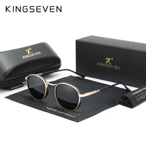 KINGSEVEN 2024 Lunettes de Soleil Rondes Polarisées UV400 pour Hommes, Monture Vintage, Protection Visuelle pour Femmes 7375 - Product Image 4
