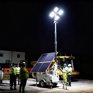 Paneles solares Torre de luz solar móvil Inundación solar al aire libre Torre de iluminación LED Remolque para Calle y jardín - Product Image 1