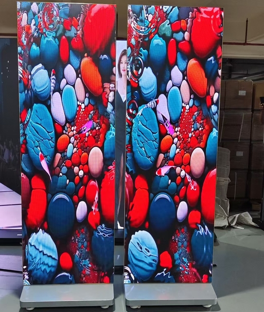 Led Poster Digital Screen Foldable LED Floor Display  55 65 Inch P1.86 P2 P2.5 Wifi Control Double Sides Folding Digital Signage