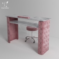 Table à ongles professionnelle Table de manucure de meubles de station d'ongle rose avec aspirateur pour pédicure d'art d'ongle