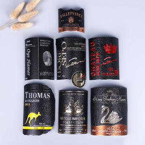Étiquette de vin de liqueur en aluminium incurvé en relief personnalisé autocollant d'étiquette en métal de bouteille de vin avec logo auto-adhésif - Product Image 3