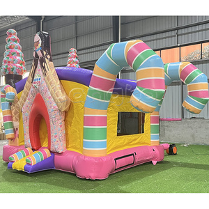 Castello Gonfiabile Candy Play Land, Casa Rimbalzante a Tema Zucchero per Feste dei Bambini - Product Image 4