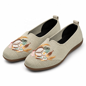 2026 Mujeres Bordado Retro Flying Knit Zapatos Planos Ligeros Flexibles Suela Pvc Calzado Casual Diario Zapatos De Mujer - Product Image 6