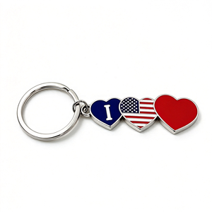 Llavero con Forma de Corazón con Bandera Nacional, Esmalte Suave, Aleación de Zinc, Recuerdo Promocional Personalizado - Product Image 1