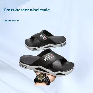 Chenxiaomo Tongs à bout ouvert en PVC à semelle souple pour hommes, nouveau style d'été, plage extérieure, grande taille, respirantes, fabriquées en Chine, modèle QY-5577 - Product Image 2