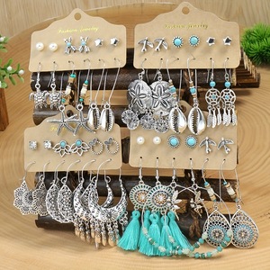 Ethnic Fashion Earrings Set With Tassels And Beads For Women Summer <b>Beach</b> Style - Product Image 1