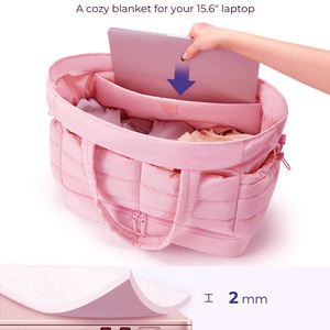 Bolsa de Gimnasio Ligera para Mujer, Bolsa de Viaje Plegable, Bolsa de Mano, Bolsa de Lona con Estampado Personalizado, Nueva Bolsa de Viaje Doble Acolchada - Product Image 5