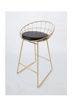 Tabouret de bar moderne en métal avec siège rembourré, chaise de bar à hauteur de comptoir avec structure chromée pour la maison, la cuisine et le restaurant