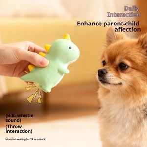 Jouet à mâcher interactif en latex couineur pour <span class=keywords><strong>chien</strong></span>, motif dinosaure de dessin animé, pour usage quotidien, pour chiens de petite/moyenne taille, nettoyage des dents et soulagement de l'ennui - Product Image 1