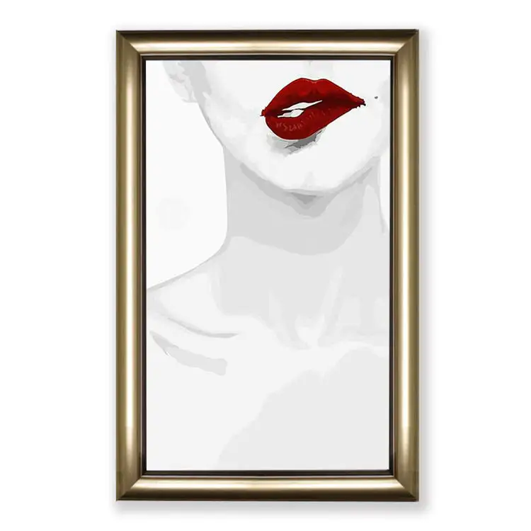 Décoration murale moderne pour femme, en forme de lèvres rouges, style Art déco, pour l'intérieur d'un salon, salle à manger, 16