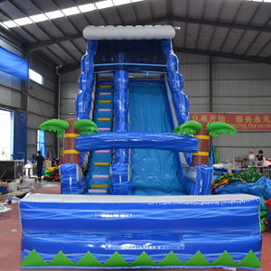 Scivoli Gonfiabili Personalizzati in PVC Blu Effetto Marmo per Parchi Acquatici, Scivoli Acquatici per Adulti da Interno/Esterno - Product Image 2