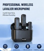 Neues Dual-Mikrofon Kabelloses Lavaliermikrofon 50M Reichweite Geräuschunterdrückung Omnidirektional Digitale Anzeige Ladecase für Vlogger