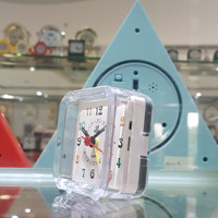 Jam Alarm Bepergian Transparan Kecil Samping Tempat Tidur Snooze Silent Beep Desk Lampu Kuarsa Portabel Direkomendasikan Oleh
