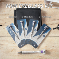 Kit de réparation de lunettes de qualité industrielle en acier inoxydable de petite taille avec accessoires, support et mini-outils de tournevis