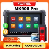 Escáner de Diagnóstico Autel MaxiCOM MK906 Pro MK906PRO 2026, Herramienta de Diagnóstico Avanzada con Codificación ECU, Herramienta OBD2, PK MaxiSys MK906BT MS906