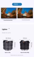Objectif fisheye ultra grand angle 7Artisans 7,5 mm F2.8 II génération, mise au point manuelle, verre VR panoramique pour Canon M, Sony E, Fuji