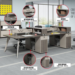 Bureau de travail Zhongqirun pour 4 à 8 personnes, poste de travail moderne avec rangement et cloisonnement pour usage professionnel - Product Image 1