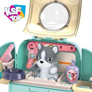 2025 Yeni KSF 2'si 1 Arada Okul Öncesi Eğitici Köpek Yavrusu Evcil Hayvan Bakım Oyuncak Seti Çocuklar İçin Rol Yapma Oyunu Plastik - Product Image 5