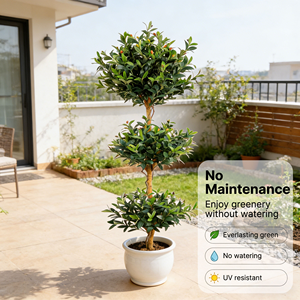Venta al por Mayor de Árboles de Olivo Decorativos de <span class=keywords><strong>Tres</strong></span> Ramas, Simulación de Árboles de Olivo Verdes en Maceta de Plástico, Árboles de Olivo Artificiales para Interiores - Product Image 6