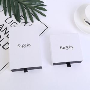 Paper Gift Box White <b>Small</b> Empty <b>Sliding</b> <b>Sliding</b> Jewelry Box Logo Jewelry Box Drawer Handle - Product Image 2
