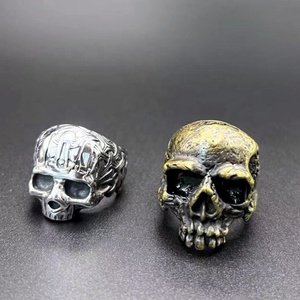 Wholesale Ready to Ship Stainless Steel Biker Skull Silver <b>Rings</b> for Men Jewelry Supply Casting Skeleton Finger <b>Ring</b> - Product Image 6