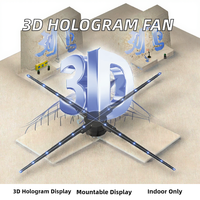 Ventiladores Holográficos 3D de 100 cm, Pantalla Publicitaria, Equipo para Interiores OEM, Control Inalámbrico por Aplicación, Fácil Instalación, Educación, 1 Año de Garantía
