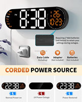 Reloj de Pared Digital Grande con Control Remoto de 9 Colores Cambiantes, Fecha, Semana, Temperatura, Atenuador de Brillo Automático, Reloj Grande con Luces Nocturnas