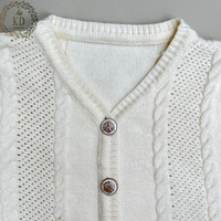 Fabricant de tricot KD personnalisé OEM ODM Cardigan boutonné à manches longues avec pointe torsadée solide pour l'hiver pour femmes chandails