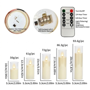 Décorations et fournitures de mariage, bougies LED sans flamme, scintillantes, à piles, en plastique, pour fêtes, Noël, maison - Product Image 5