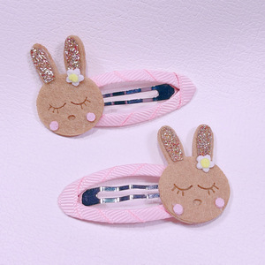 C & J Yanye 2pcs/PACK闪光亮片动物幼兔蝴蝶吉他小狗儿童女童发夹发夹配件 - Product Image 6