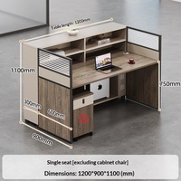 BGZ-220X – Bureau d'ordinateur en L moderne et minimaliste en PVC avec cloison d'écran et chaise de bureau pour 4/6 personnes