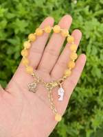 Bracelet en perles de verre violettes réglable avec breloques Vierge Marie en cuivre, bijoux multicolores pour femmes, vente en gros