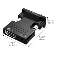 Convertidor de HDTV a VGA con Audio, Adaptador de HDTV a VGA de 1080P con Conector de Audio de 3.5mm para Monitor/Proyector/PC/Decodificador