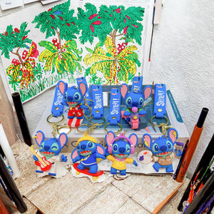 Porte-clés multifonctionnel en caoutchouc écologique avec motif de dessin animé Stitch mignon, avec porte-monnaie en alliage de zinc, cadeau - Product Image 4