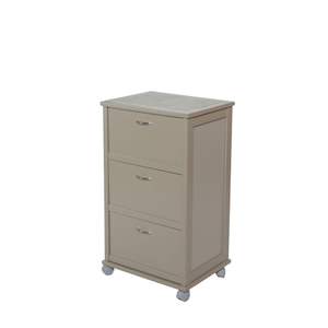 Mueble Utilitario Moderno de Madera de Haya Premium, 3 Puertas de Madera Maciza con Ruedas de Plástico y Tiradores de Hierro MASLEGNO MAS255 para Interiores de Cocina - Product Image 1