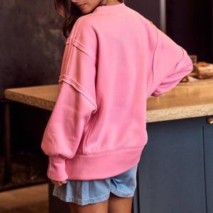 Custom Love Badge anteriore goffrato Winter letterk <span class=keywords><strong>felpa</strong></span> da donna girocollo eco-friendly in maglia oversize oversize - Product Image 3