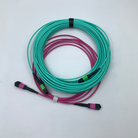 Cable de Fibra Óptica MPO/MTP MM OM3 OM4 de 12 Núcleos, 50/125m, Baja Pérdida, LSZH, para Interiores, 40G/100G, Cableado de Alta Densidad para Centros de Datos
