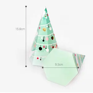 韓国のクリエイティブキャンディー金メッキギフト包装折りたたみクリスマスタワー型紙箱
