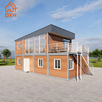 Maison conteneur préfabriquée portable économique à 2 étages, grande structure de bureau préfabriquée en kit